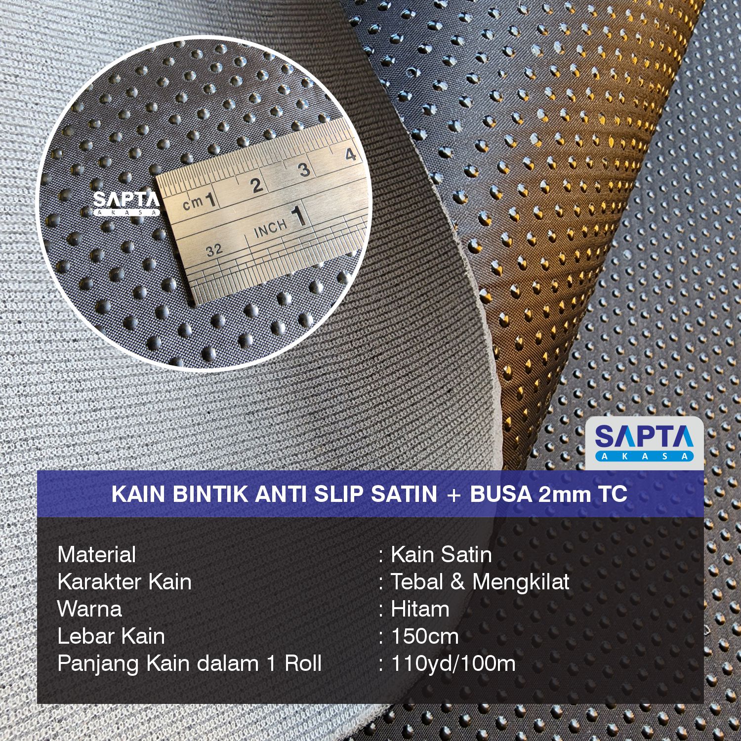 katalog bintik satin lapis busa 2mm tc